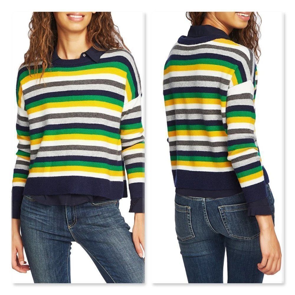 Court & Rowe Stripe Crop Sweater sz XL